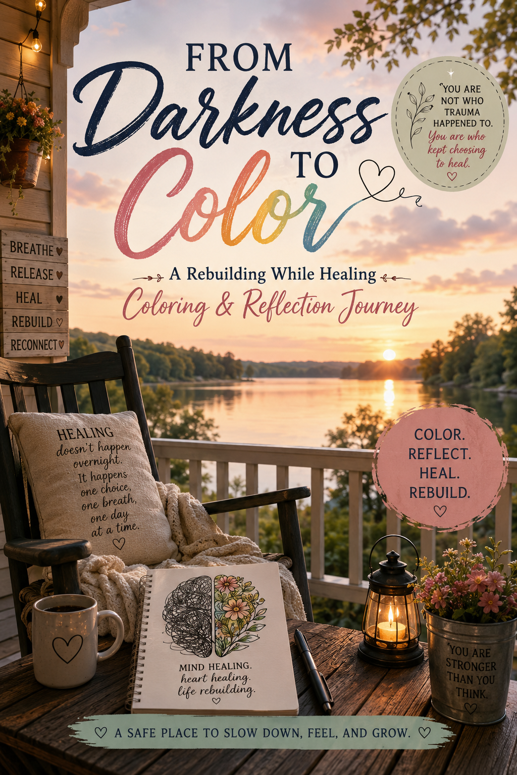 Darkness to Color: A Digital Coloring Journal for Healing and Self-Reflection